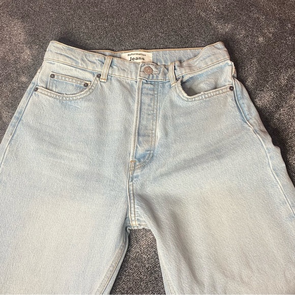 REFORMATION Tahoe Blue Jeans With Darker Blue Patch ( 26 ) - Picture 5 of 8